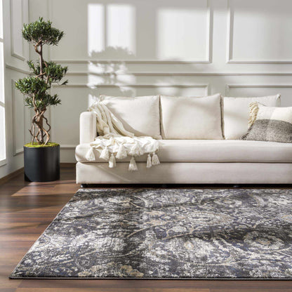 Georgiana Charcoal Area Rug - Quahog Bay Bedding