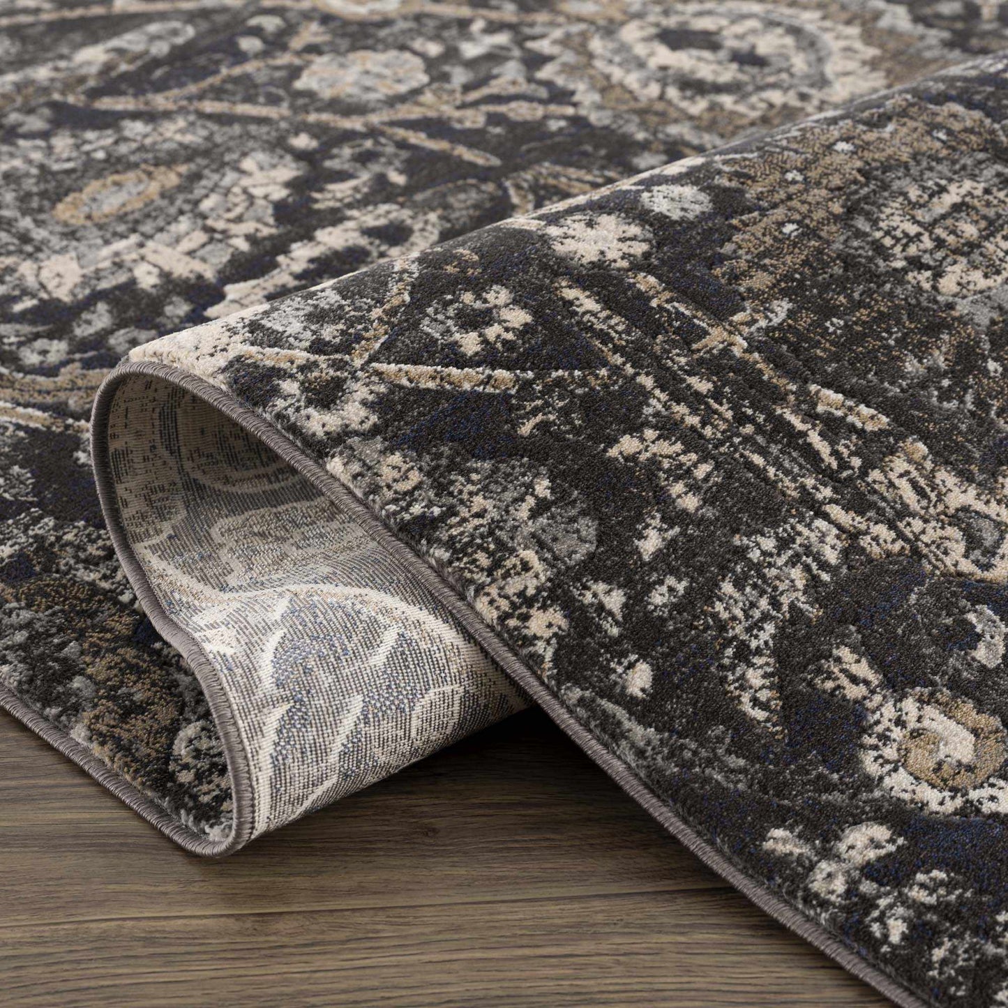 Georgiana Charcoal Area Rug - Quahog Bay Bedding
