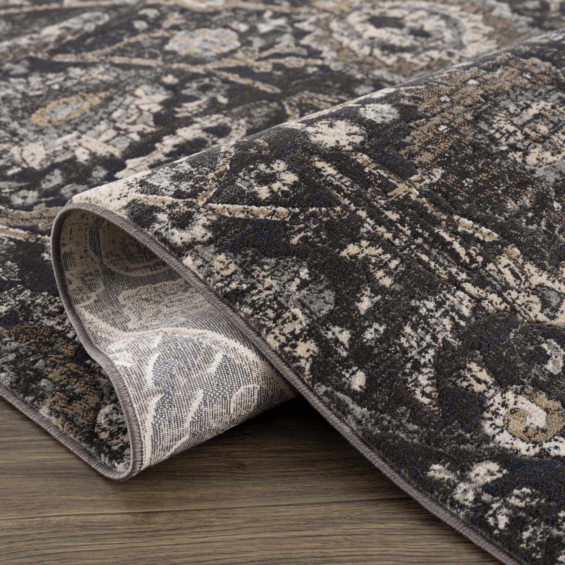 Georgiana Charcoal Area Rug - Quahog Bay Bedding