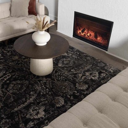 Georgiana Charcoal Area Rug - Quahog Bay Bedding