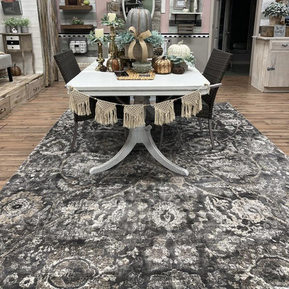 Georgiana Charcoal Area Rug - Quahog Bay Bedding