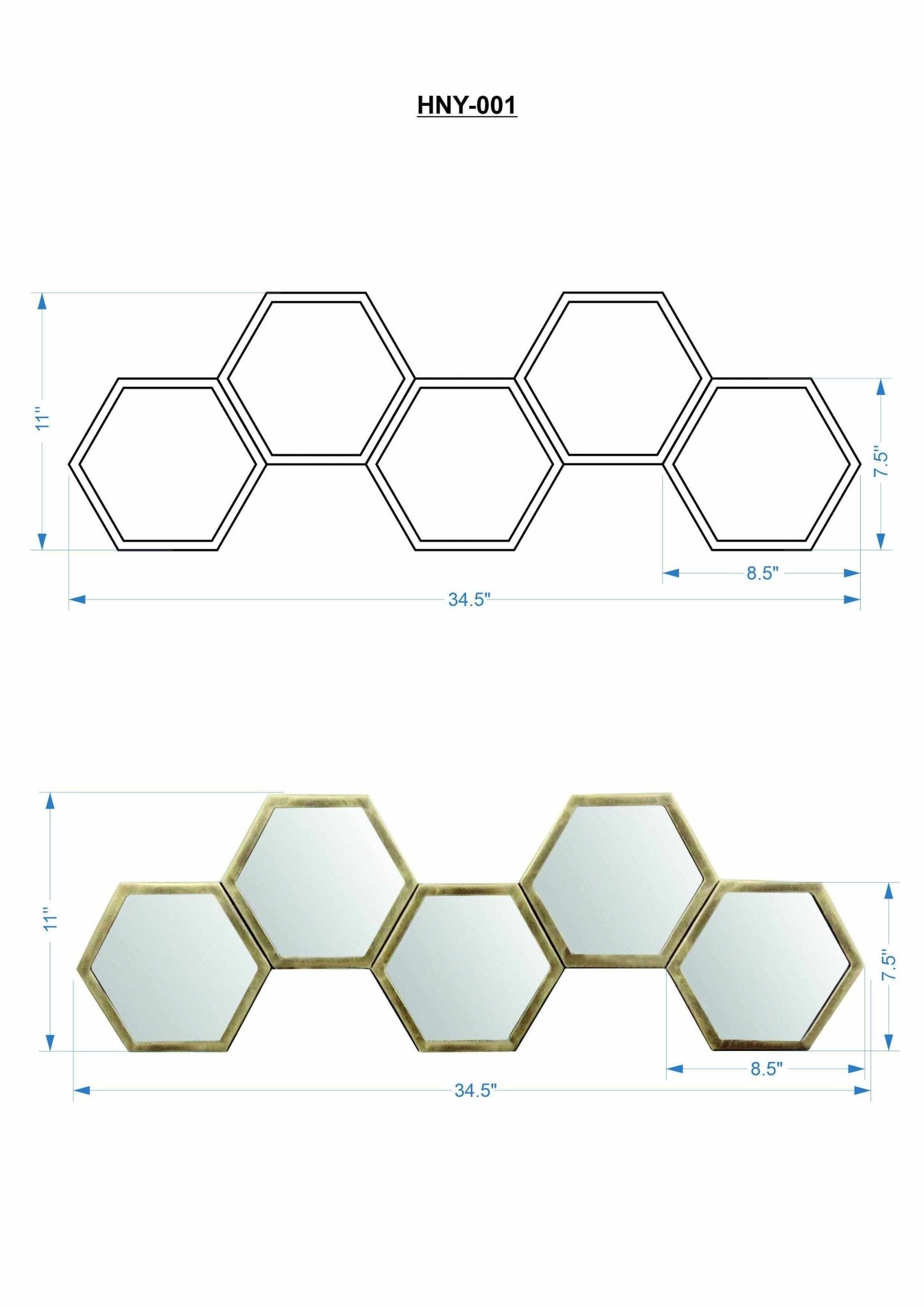 Gitagum Rustic Gold Honeycomb Mirror - Quahog Bay Bedding