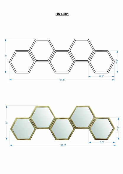 Gitagum Rustic Gold Honeycomb Mirror - Quahog Bay Bedding