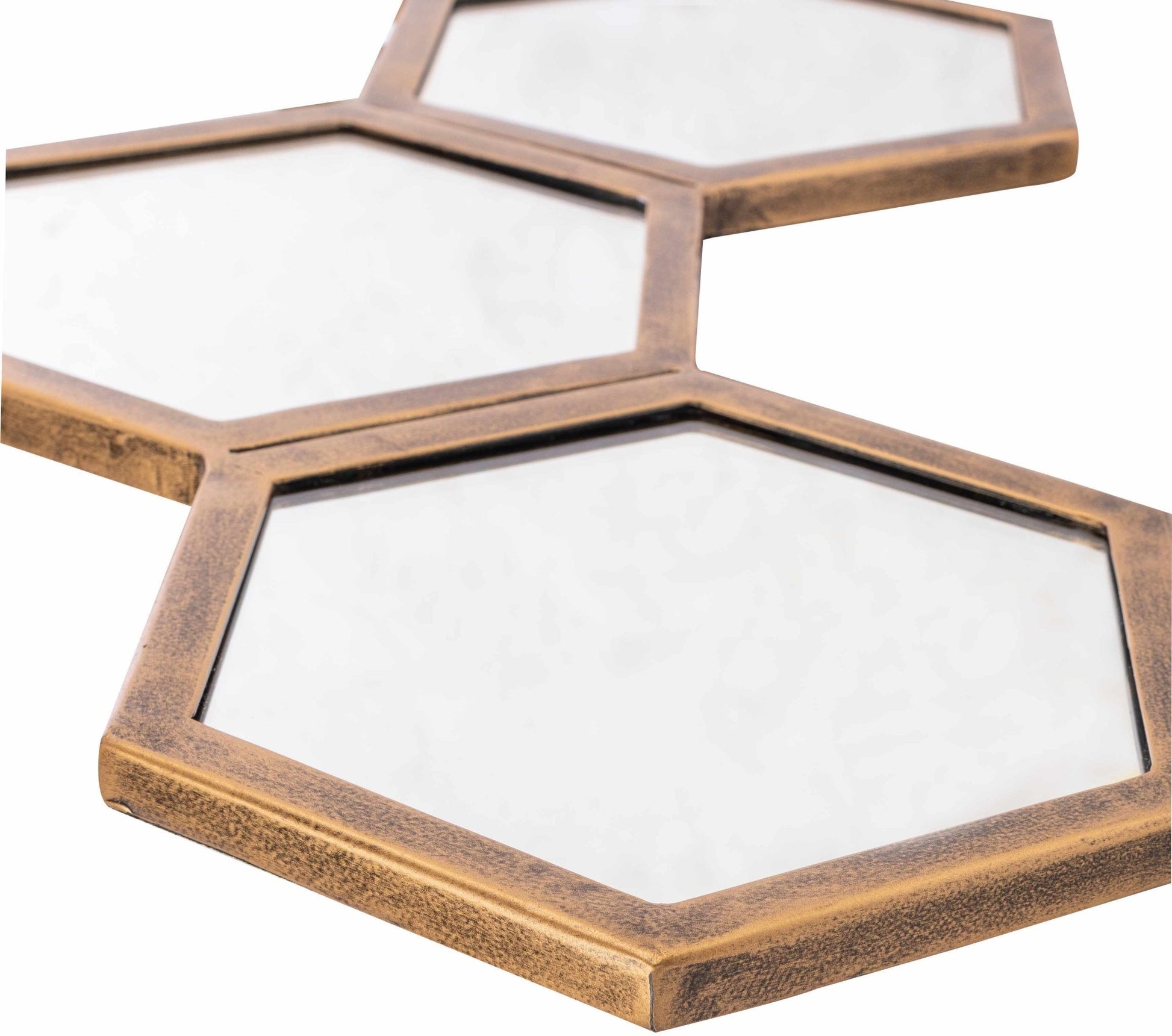 Gitagum Rustic Gold Honeycomb Mirror - Quahog Bay Bedding