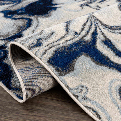 Glendon Cream Blue Marble Rug - Quahog Bay Bedding
