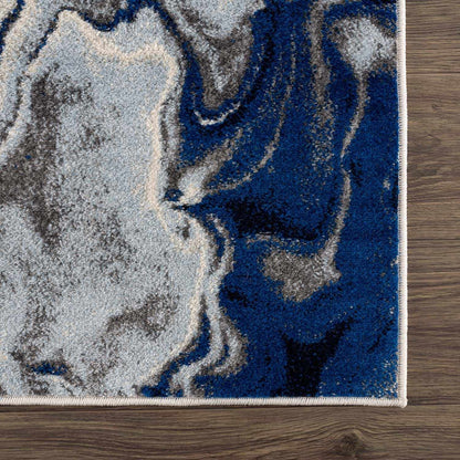 Glendon Cream Blue Marble Rug - Quahog Bay Bedding
