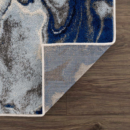 Glendon Cream Blue Marble Rug - Quahog Bay Bedding