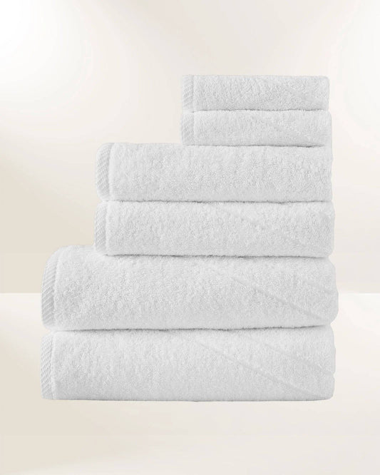 100% Cotton 6 Piece -  Complete Bath Towel Bundle