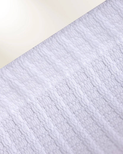 100% Cotton Honeycomb Blanket White