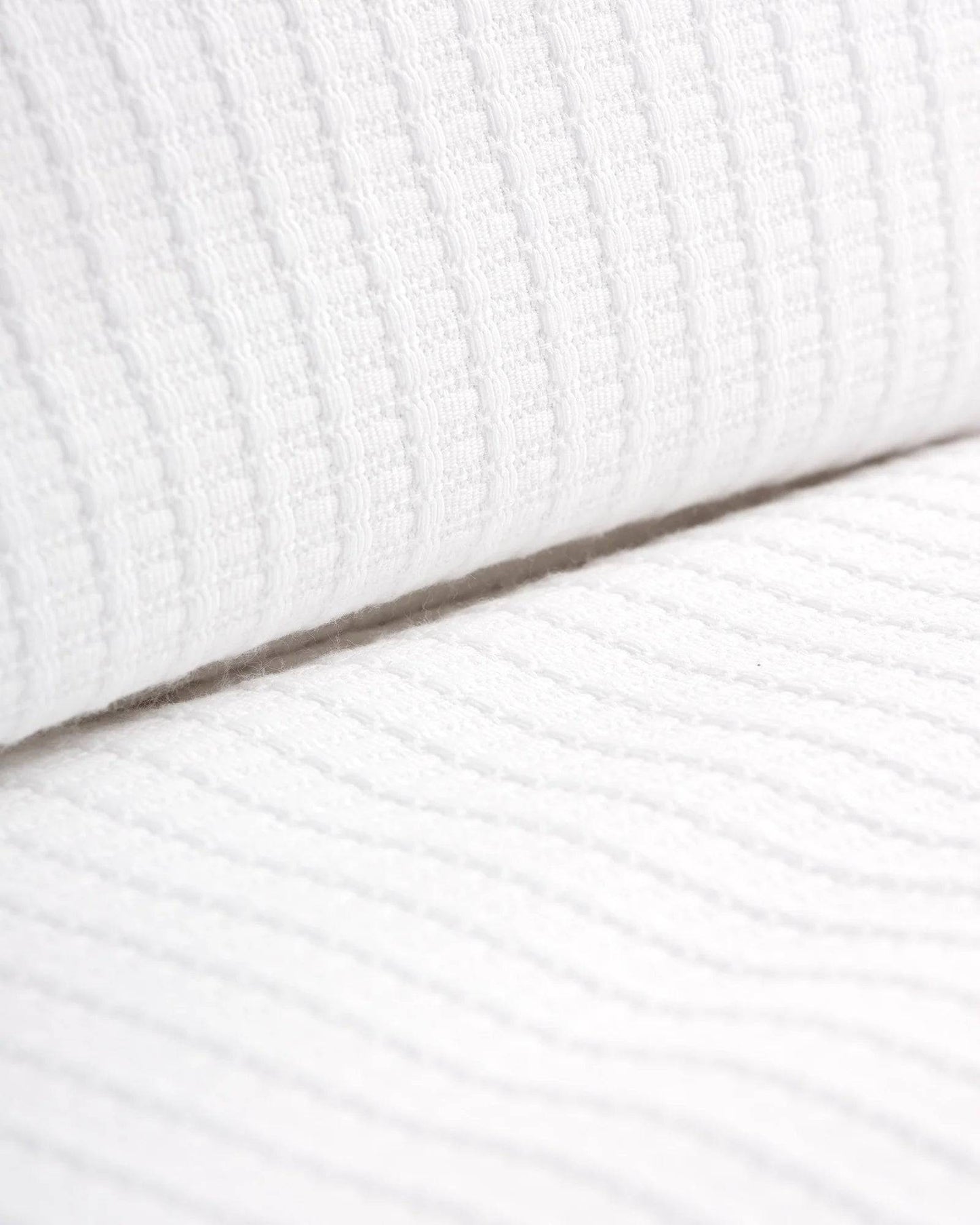 100% Cotton Honeycomb Blanket White