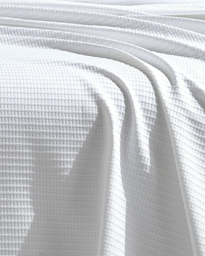 100% Cotton Honeycomb Blanket White