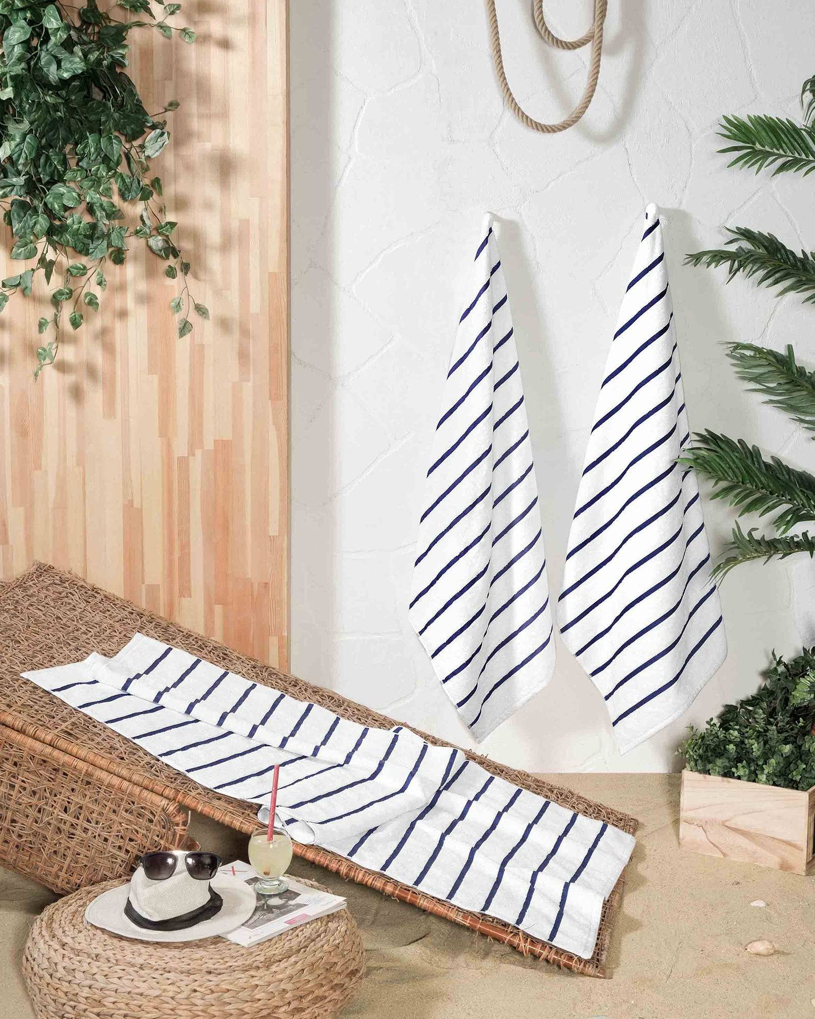 Blue Stripe Pool and Beach Towel - Quahog Bay Bedding