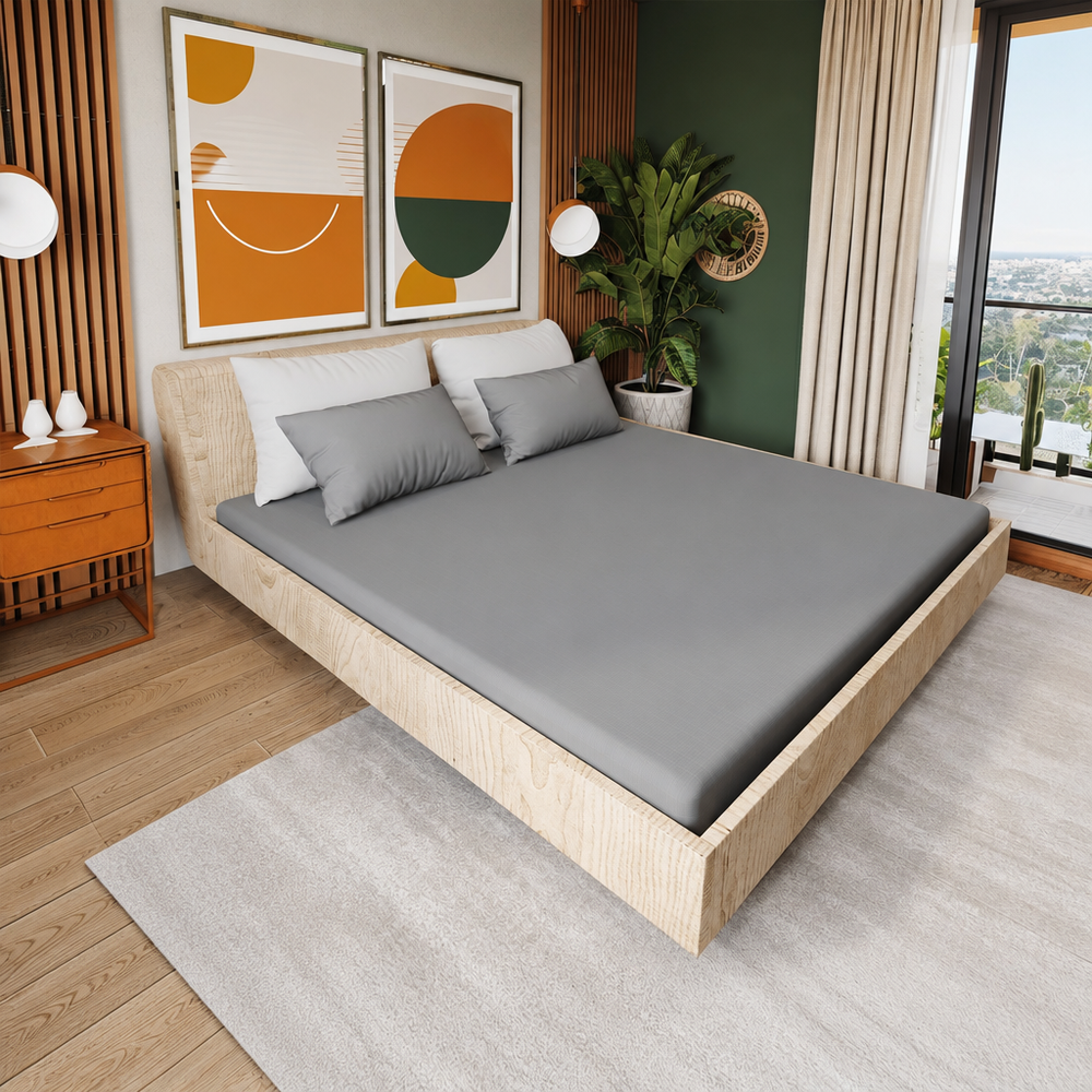 Gray grounding fitted sheet
