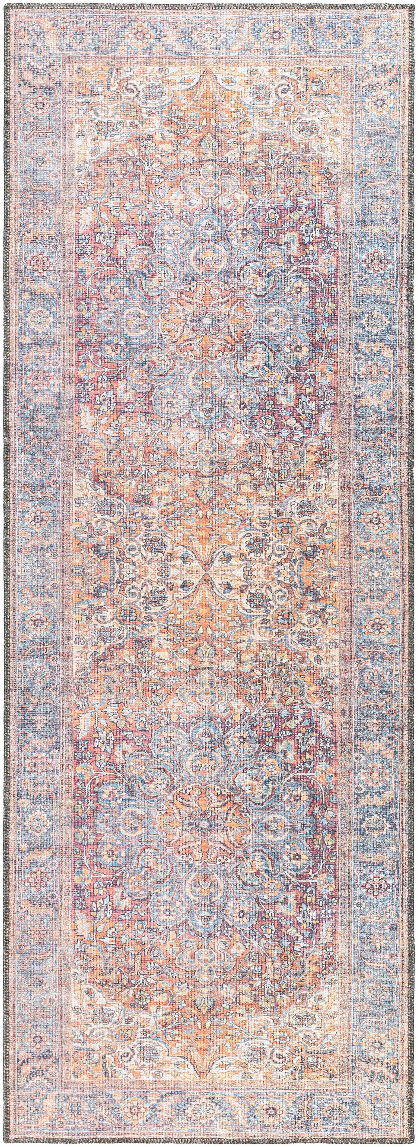 Rust Gardnertown Medallion Washable Area Rug - Clearance