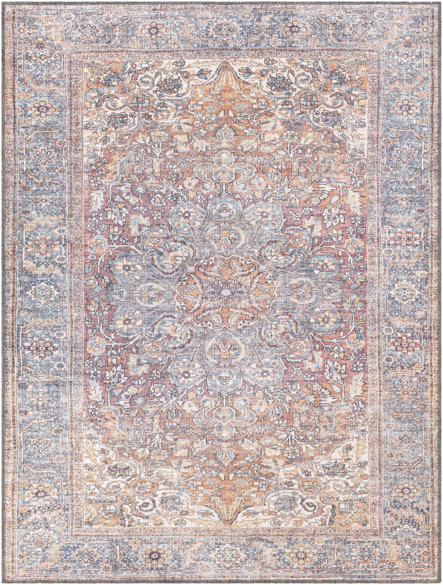 Rust Gardnertown Medallion Washable Area Rug - Clearance