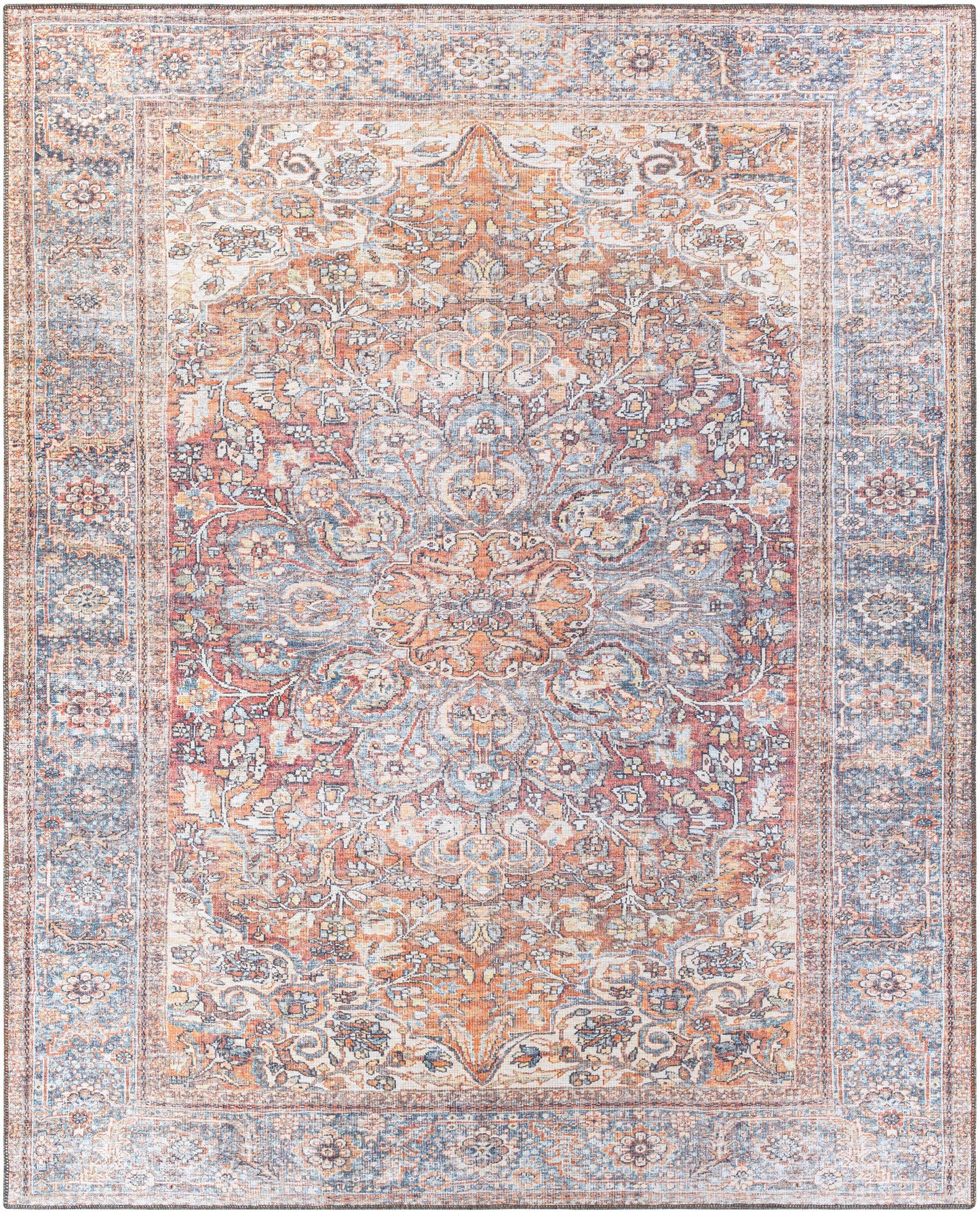 Rust Gardnertown Medallion Washable Area Rug - Clearance