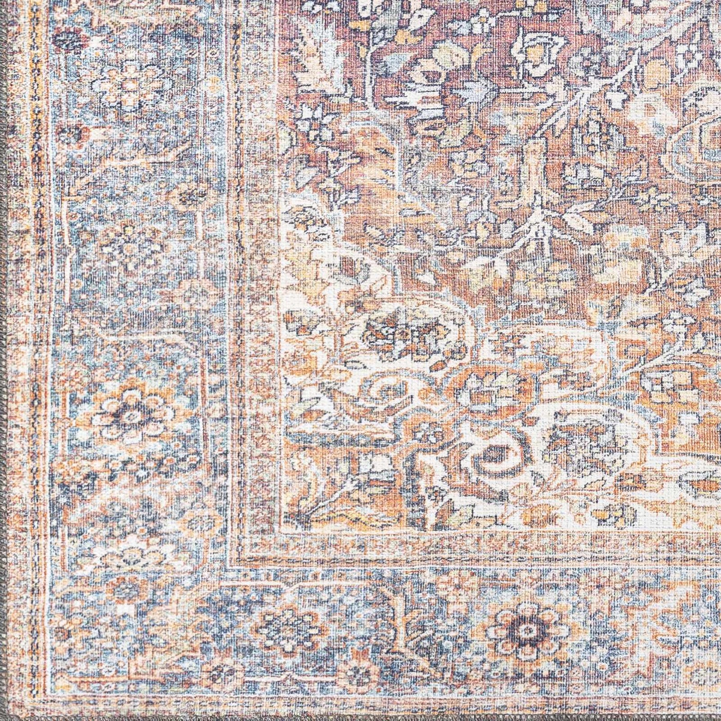 Rust Gardnertown Medallion Washable Area Rug - Clearance