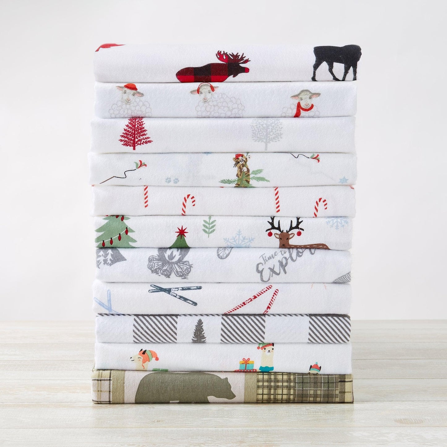 100% Turkish Cotton Flannel Sheet Sets - Christmas Sheets