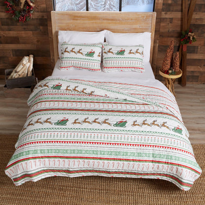 Christmas Quilt Set - Festive Collection - Striped Christmas Quilt