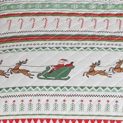 Christmas Quilt Set - Festive Collection - Striped Christmas Quilt
