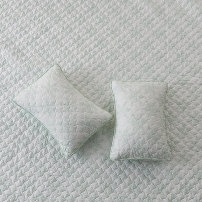Aqua Blue Snowflake Quilt - Coastal Christmas Bedding