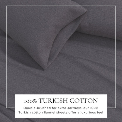 Heathered Solid Cotton Blend Flannel Sheets - Solid Cotton Flannel Sheets