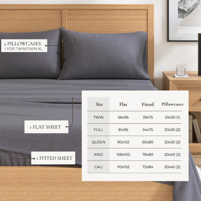 Heathered Solid Cotton Blend Flannel Sheets - Solid Cotton Flannel Sheets