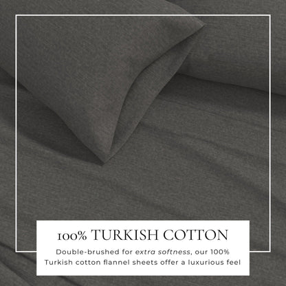 Heathered Solid Cotton Blend Flannel Sheets - Solid Cotton Flannel Sheets