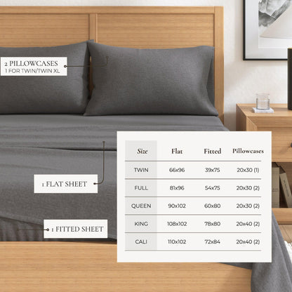 Heathered Solid Cotton Blend Flannel Sheets - Solid Cotton Flannel Sheets