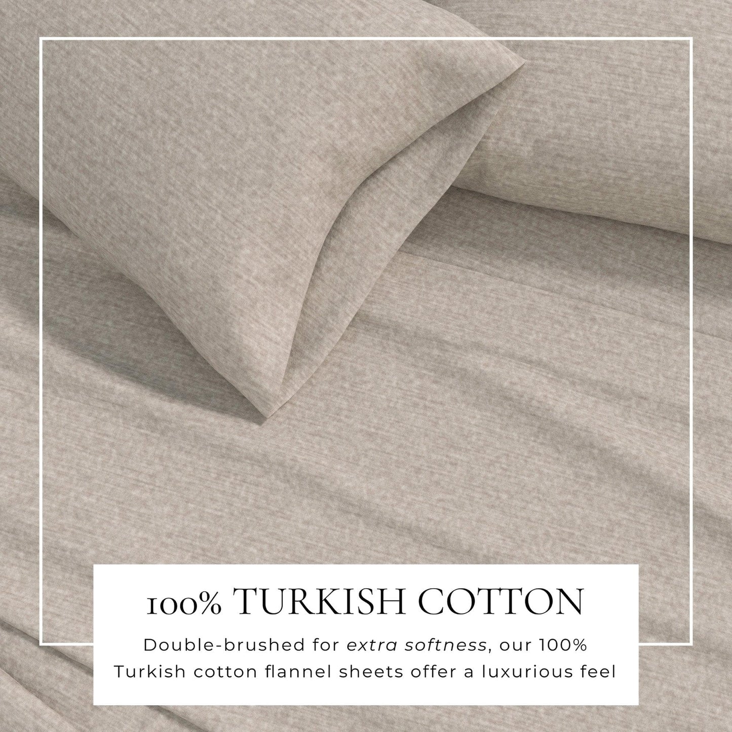 Heathered Solid Cotton Blend Flannel Sheets - Solid Cotton Flannel Sheets
