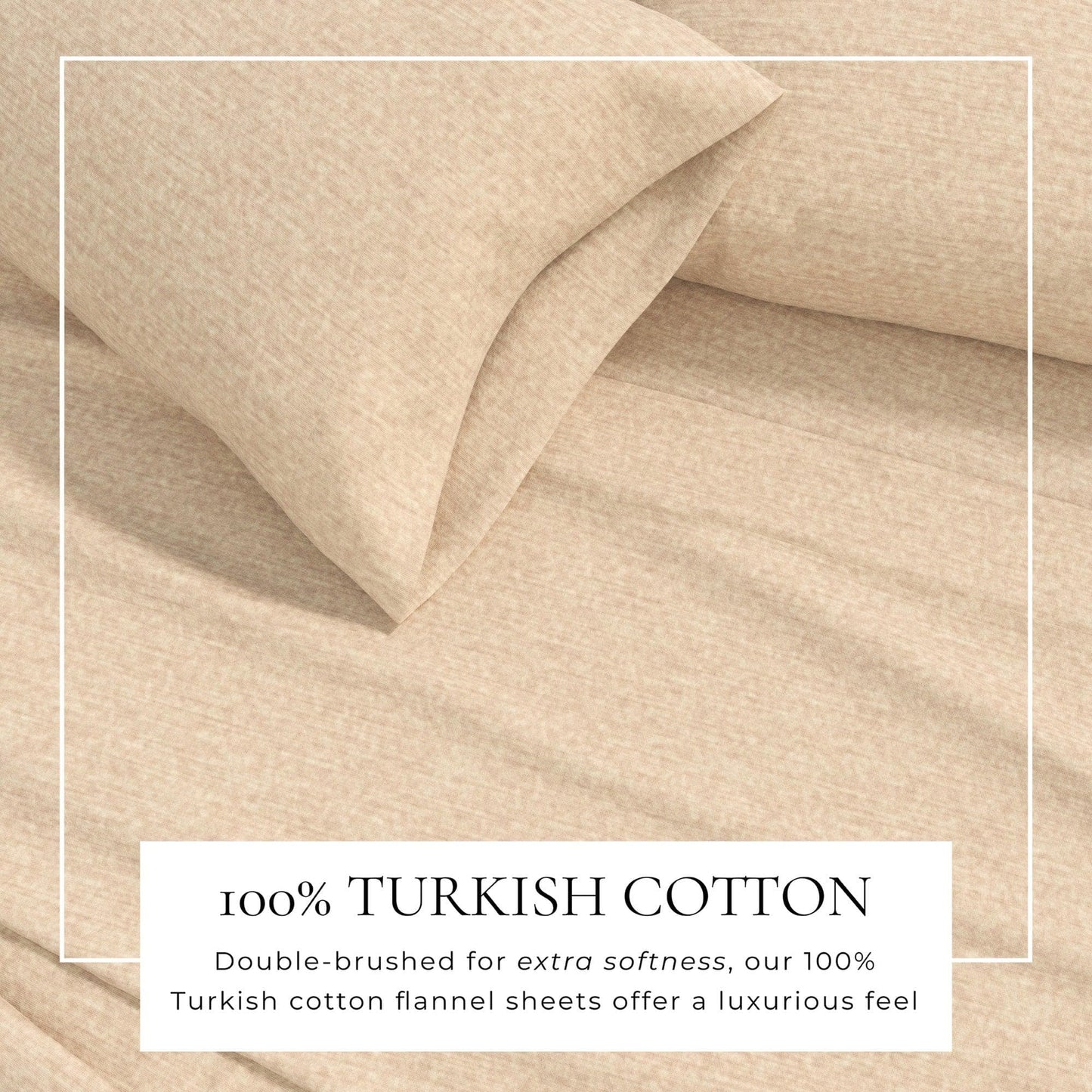 Heathered Solid Cotton Blend Flannel Sheets - Solid Cotton Flannel Sheets