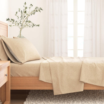 Heathered Solid Cotton Blend Flannel Sheets - Solid Cotton Flannel Sheets