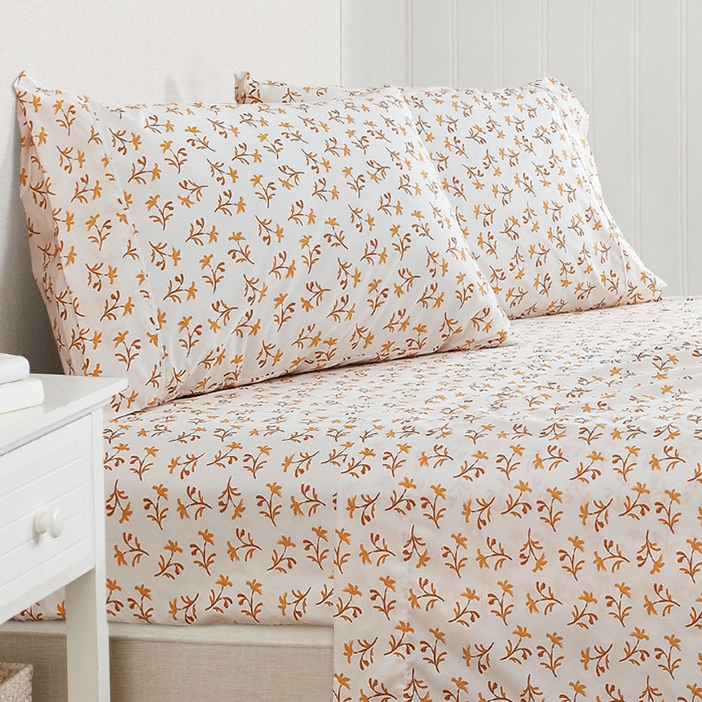 Floral Microfiber Sheet Sets - Delia - Coastal & Floral Themed Bedding