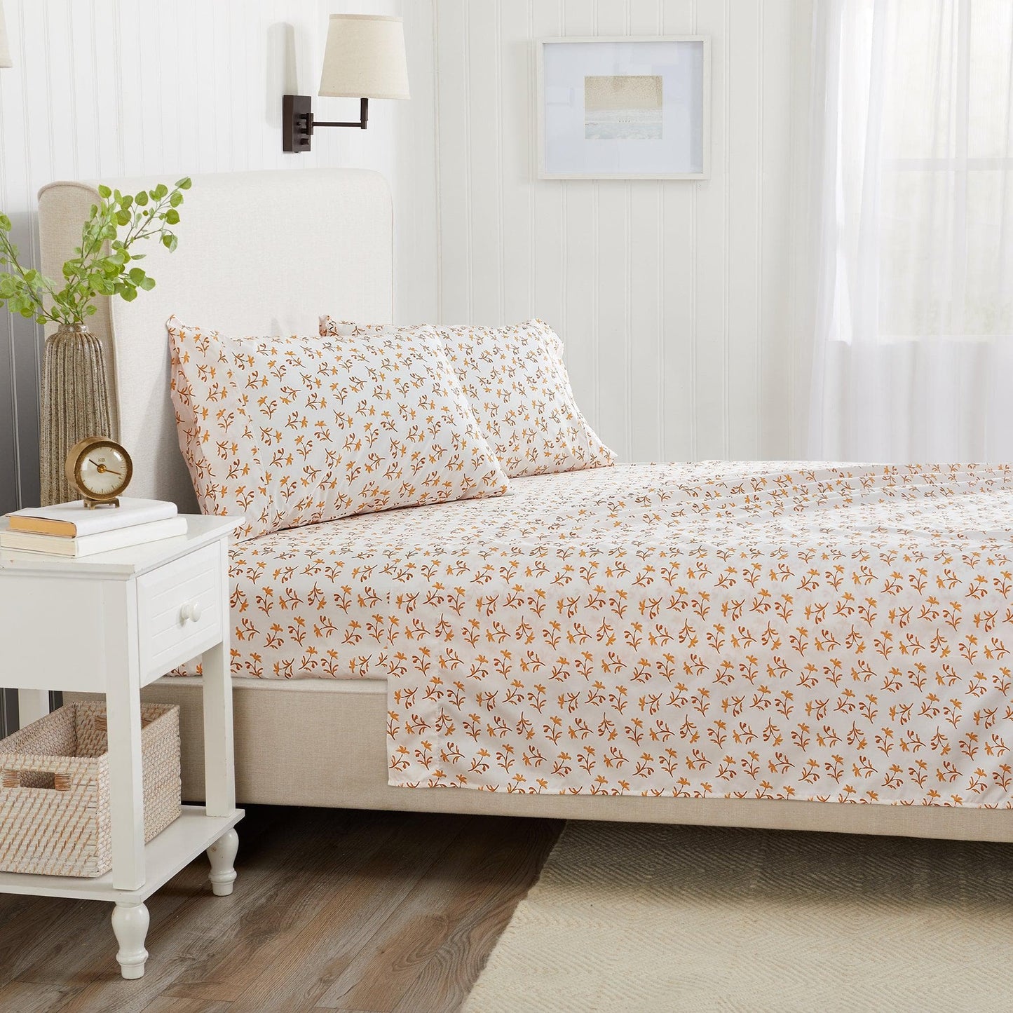 Floral Microfiber Sheet Sets - Delia - Coastal & Floral Themed Bedding