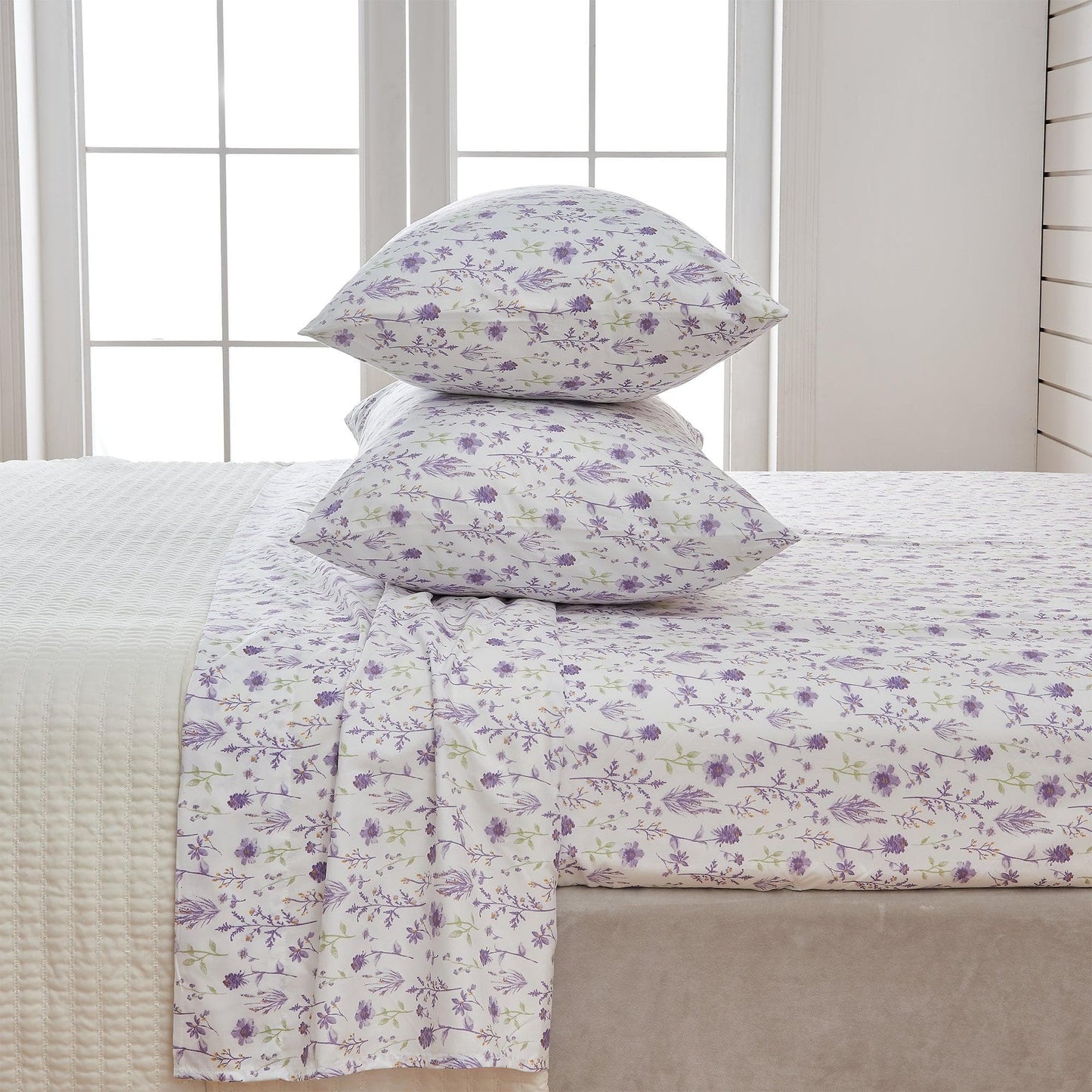 Floral Microfiber Sheet Sets - Delia - Coastal & Floral Themed Bedding