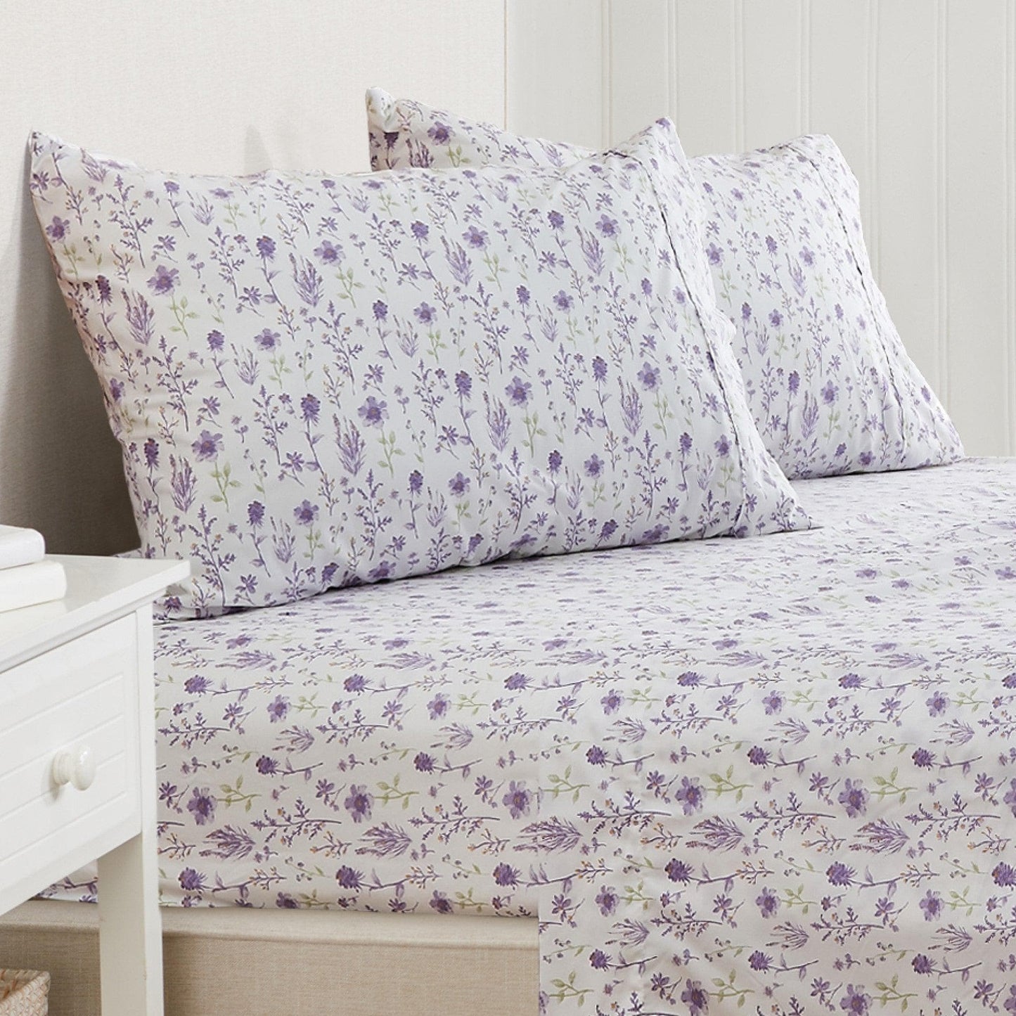 Floral Microfiber Sheet Sets - Delia - Coastal & Floral Themed Bedding