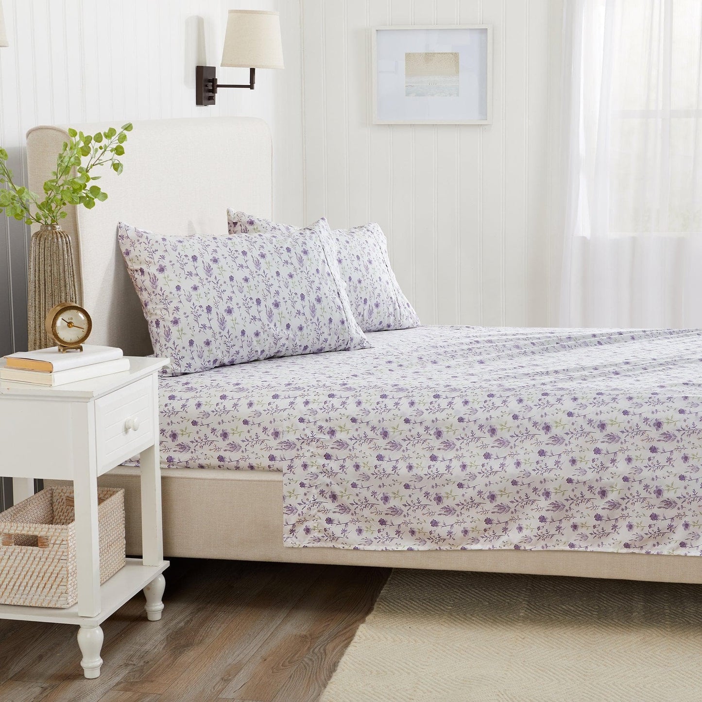 Floral Microfiber Sheet Sets - Delia - Coastal & Floral Themed Bedding