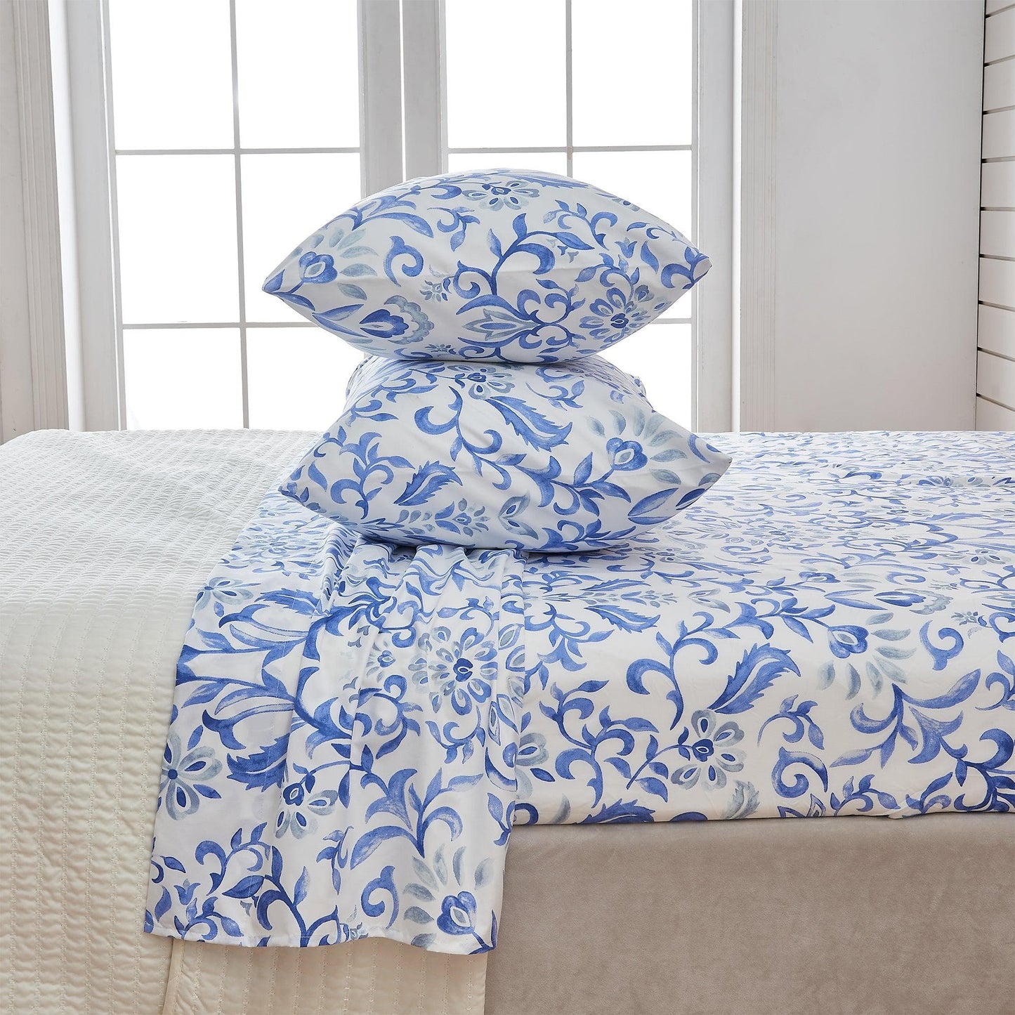 Floral Microfiber Sheet Sets - Delia - Coastal & Floral Themed Bedding