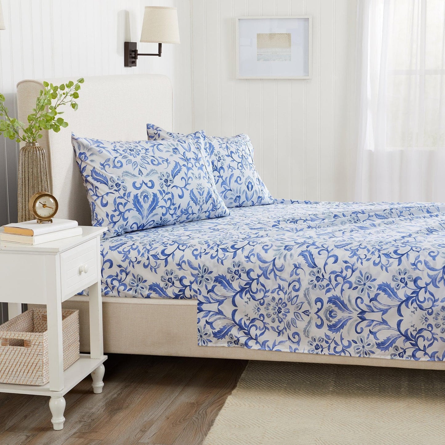 Floral Microfiber Sheet Sets - Delia - Coastal & Floral Themed Bedding