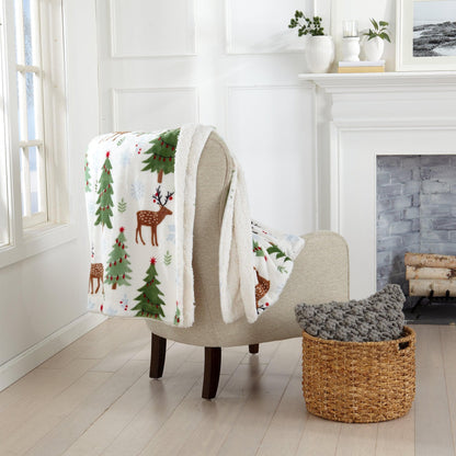 Christmas Sherpa Throw Blanket - Festive Christmas Themed Bedding