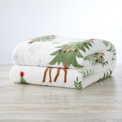 Christmas Sherpa Throw Blanket - Festive Christmas Themed Bedding