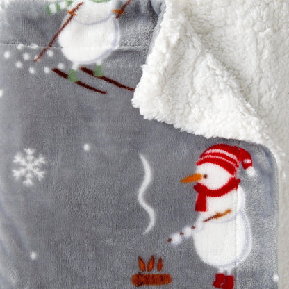 Christmas Sherpa Throw Blanket - Festive Christmas Themed Bedding