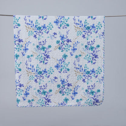 Beautiful Blue Floral Quilt Set - April Morning - Coastal Floral Bedding
