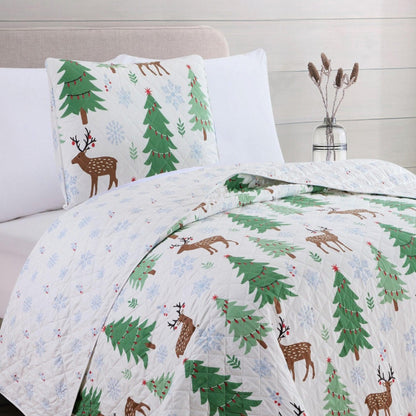 Christmas Holly Quilt Set - Christmas Themed Bedding