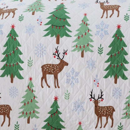 Christmas Holly Quilt Set - Christmas Themed Bedding