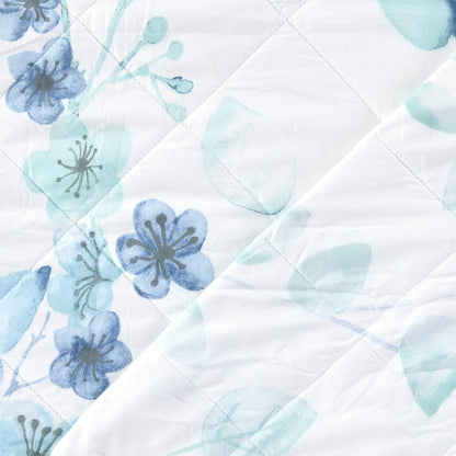 Blue & White Floral Quilt Set - Miranda Collection - Coastal Floral Bedding