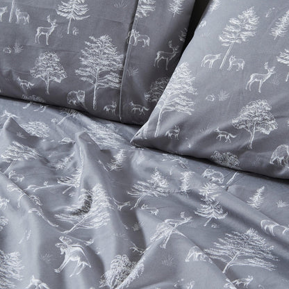 Lodge Microfiber Sheet - Mountain Ridge - Outdoor & Christmas Themed Bedding