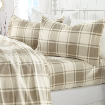 Plaid Fleece Sheet Sets - Navy Blue, Grey, Red & Black