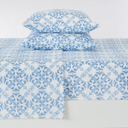 4-Piece Printed Plush Sheet - Velvet Luxe -  Coastal Holiday & Christmas Themed Bedding