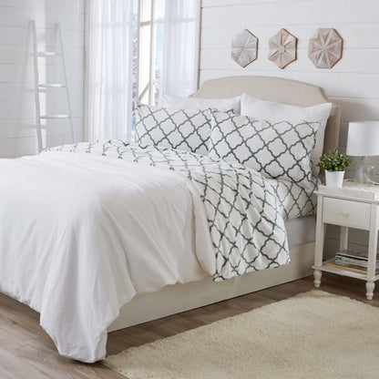 4-Piece Printed Plush Sheet - Velvet Luxe -  Coastal Holiday & Christmas Themed Bedding